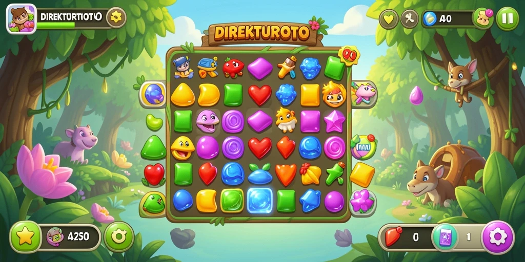 Tampilan menarik dari gameplay seru DIREKTURTOTO Match-3.