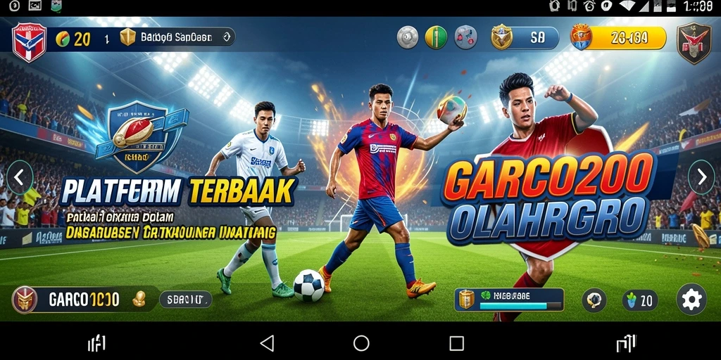 Tampilan antarmuka utama GARCO200 dengan pilihan taruhan olahraga.
