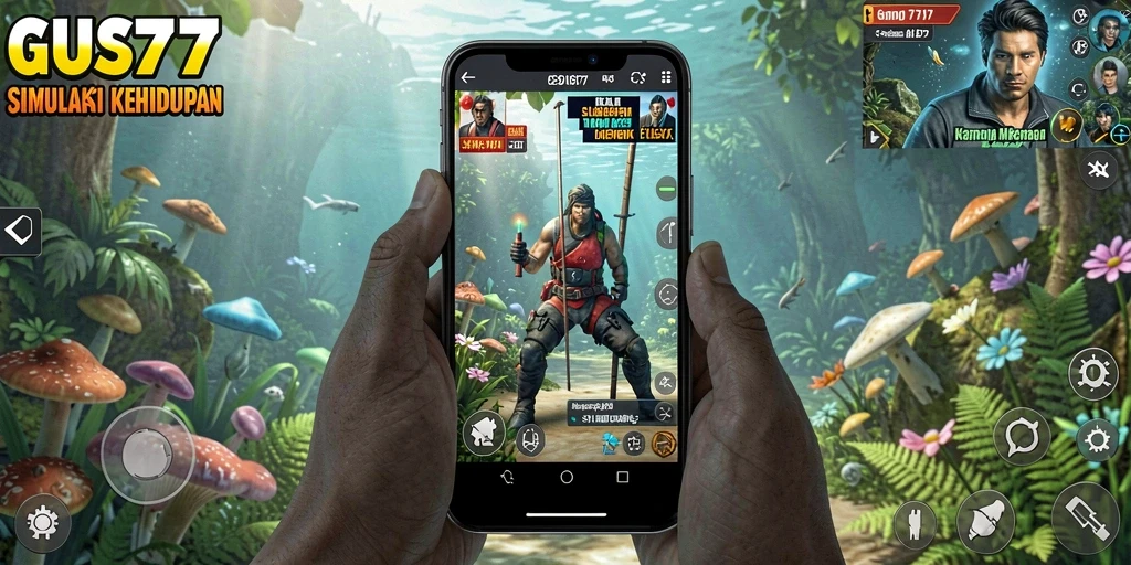 Screenshot GUS77 menampilkan gameplay simulasi kehidupan interaktif.