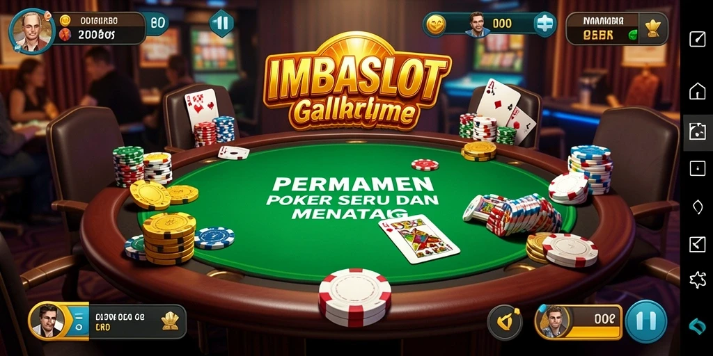 Tampilan gameplay poker yang seru di IMBASLOT