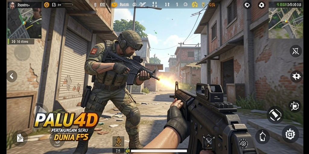 Tampilan gameplay intens dan seru dari PALU4D FPS.