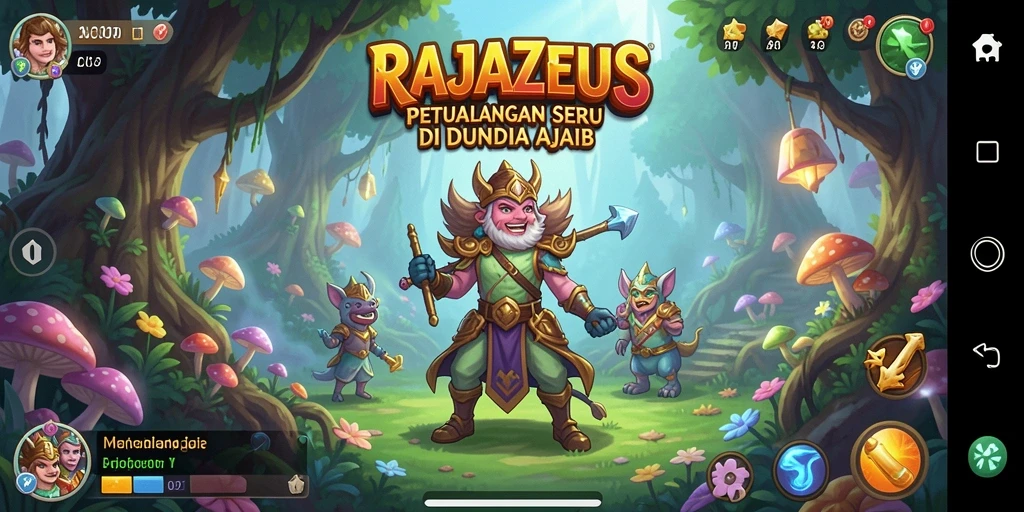 Tampilan gameplay seru dari RAJAZEUS yang penuh petualangan.