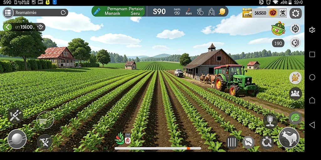 Tampilan gameplay S80 dengan kegiatan pertanian yang seru dan interaktif.